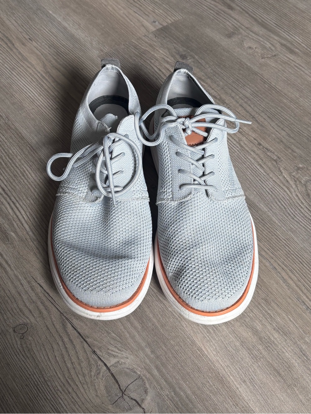 Men's Bruno Marc Light Gray Knit Sneakers with Tan Accent